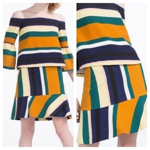 Zara Skirts - Zara Trafaluc Striped Flounce Ruffle Mini Skirt Zara Skirts - Zara Trafaluc Striped Flounce Ruffle Mini Skirt
